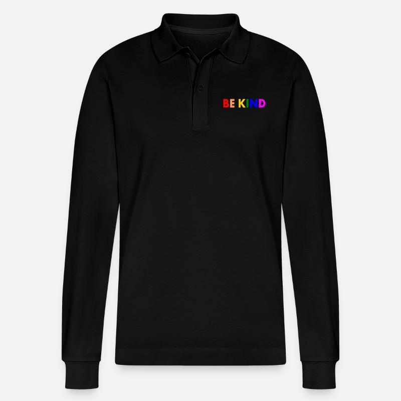 Be kind - Stanley/Stella Unisex Bio-Langarm-Poloshirt Prepster - Schwarz