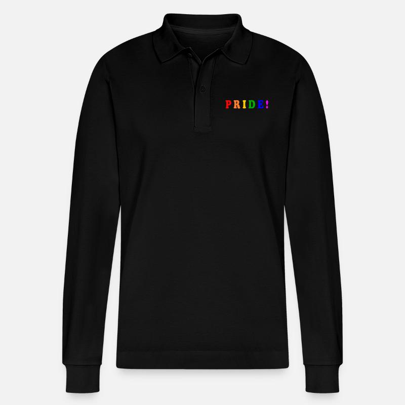 Pride - Stanley/Stella Organic Unisex Long-Sleeved Polo Shirt Prepster - black