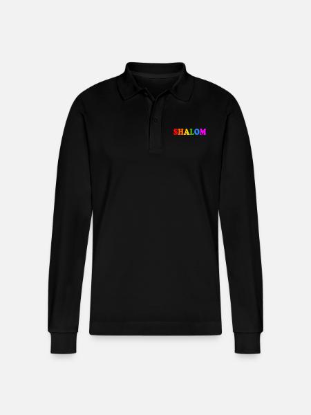 Shalom - Polo a manica lunga ecologica unisex Prepster di Stanley/Stella - nero