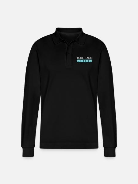 Table Tennis Crew - Stanley/Stella Organic Unisex Long-Sleeved Polo Shirt Prepster - black