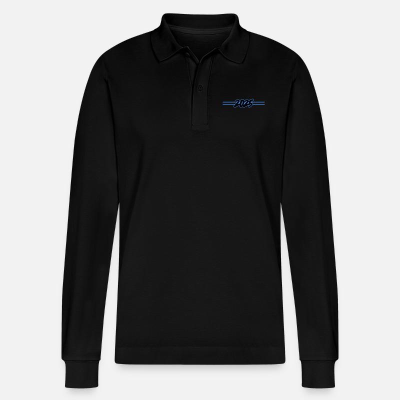 2025 Jahrgang - Stanley/Stella Unisex Bio-Langarm-Poloshirt Prepster - Schwarz
