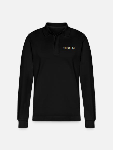 Veronika - Stanley/Stella Unisex Bio-Langarm-Poloshirt Prepster - Schwarz