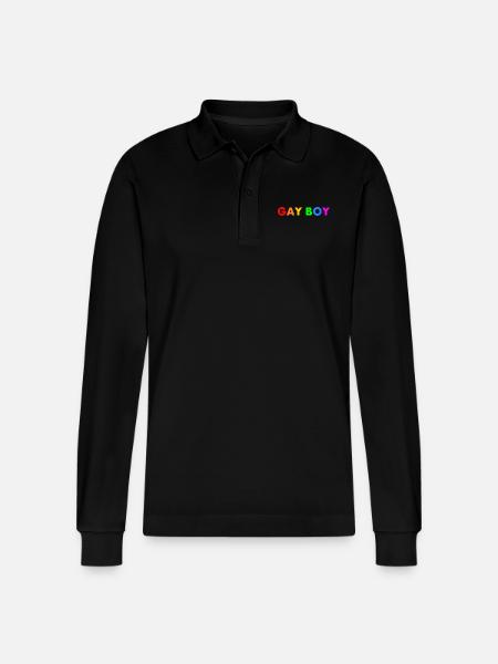 Gay boy - Stanley/Stella Organic Unisex Long-Sleeved Polo Shirt Prepster - black