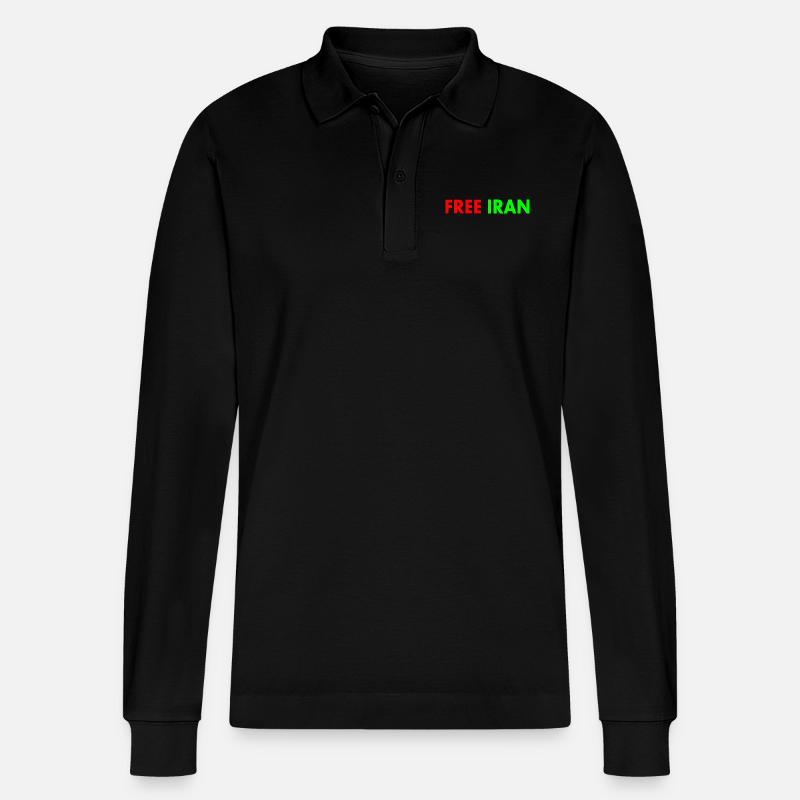 Free iran - Stanley/Stella Unisex Bio-Langarm-Poloshirt Prepster - Schwarz