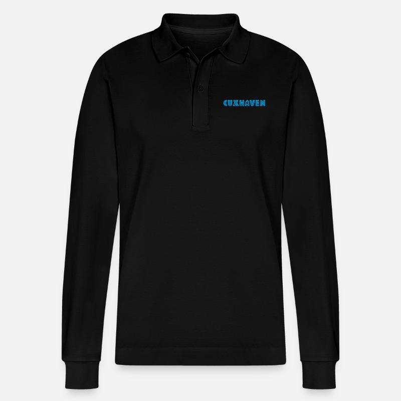 Cuxhaven - Stanley/Stella Unisex Bio-Langarm-Poloshirt Prepster - Schwarz