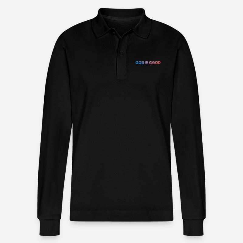 Gott ist immer gut - Stanley/Stella Unisex Bio-Langarm-Poloshirt Prepster - Schwarz