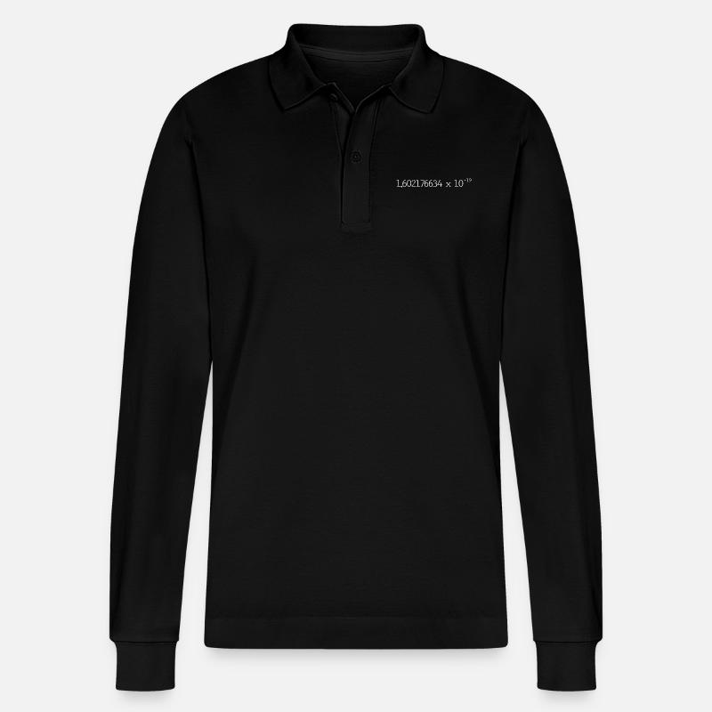 Elementarladung e - Stanley/Stella Unisex Bio-Langarm-Poloshirt Prepster - Schwarz