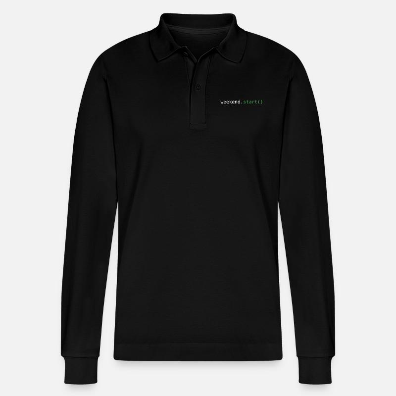 Start ins Wochenende - Stanley/Stella Unisex Bio-Langarm-Poloshirt Prepster - Schwarz