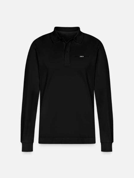 2025 year line - Stanley/Stella Organic Unisex Long-Sleeved Polo Shirt Prepster - black