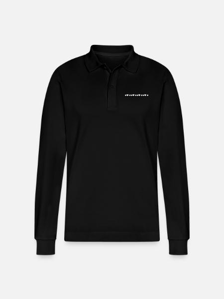 Heart Heart Heart - Stanley/Stella Organic Unisex Long-Sleeved Polo Shirt Prepster - black