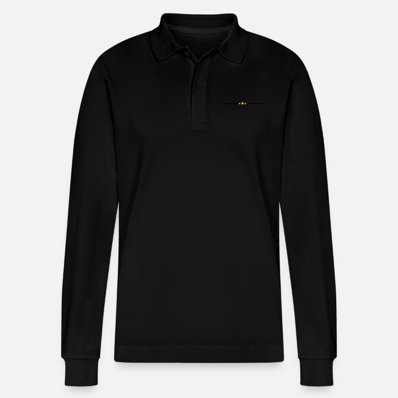 Sterne Linie - Stanley/Stella Unisex Bio-Langarm-Poloshirt Prepster - Schwarz