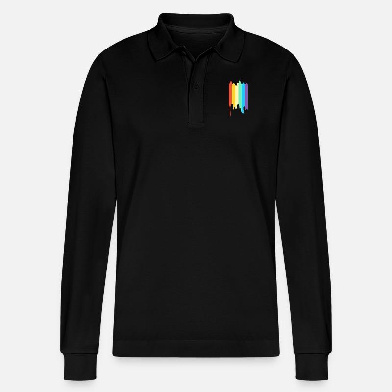 Couleur arc-en-ciel LGBT - Polo à manches longues bio PREPSTER Stanley/Stella Unisexe - noir