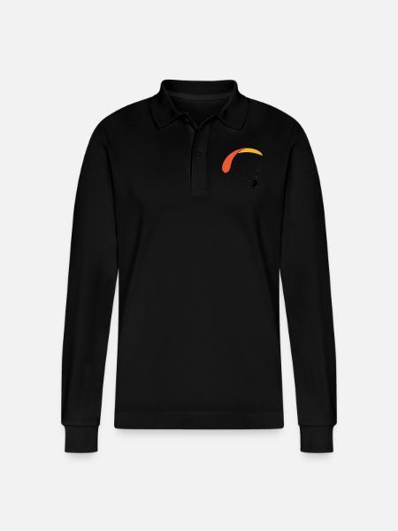 GS orange-gelb - Stanley/Stella Unisex Bio-Langarm-Poloshirt Prepster - Schwarz