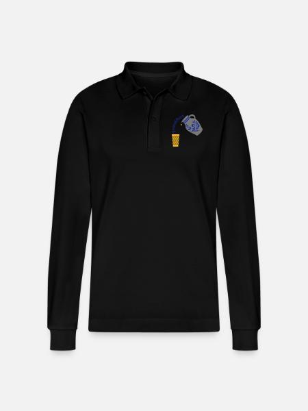 Frankfurt Bembel Gerippte - Stanley/Stella Unisex Bio-Langarm-Poloshirt Prepster - Schwarz