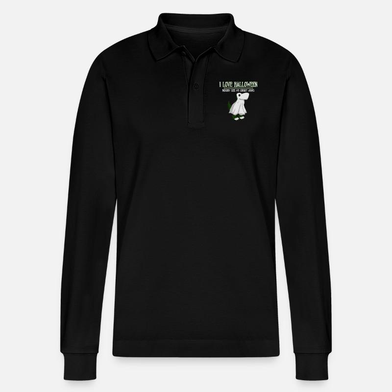 Ghost Dinosaur - Stanley/Stella Unisex Bio-Langarm-Poloshirt Prepster - Schwarz