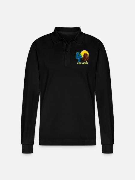 Landes - Landais - Stanley/Stella Organic Unisex Long-Sleeved Polo Shirt Prepster - black