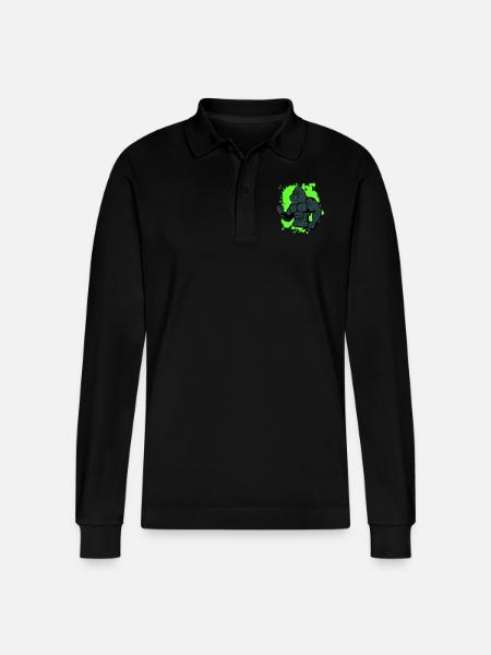 Gorilla Strong Animal - Stanley/Stella Organic Unisex Long-Sleeved Polo Shirt Prepster - black