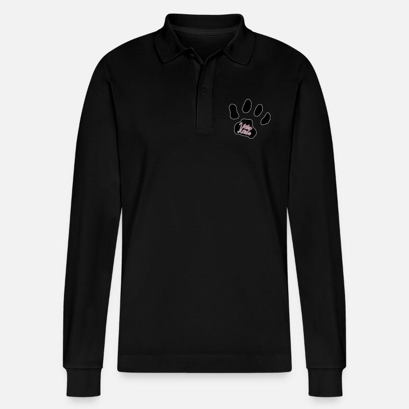 Logo Kater Karlo Pfote - Stanley/Stella Unisex Bio-Langarm-Poloshirt Prepster - Schwarz