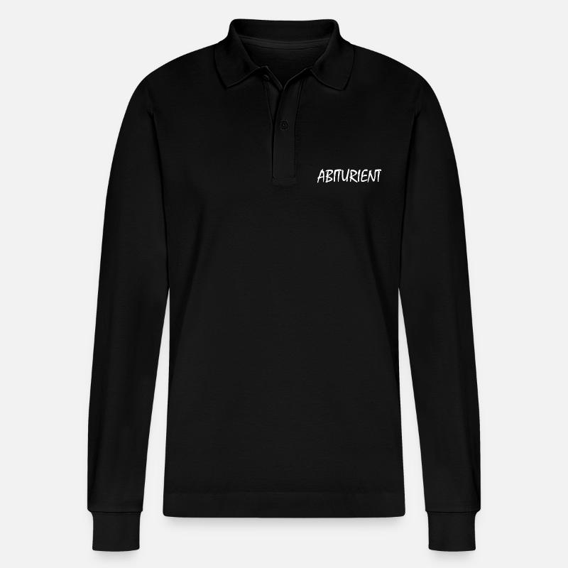 abiturient - Stanley/Stella Unisex Bio-Langarm-Poloshirt Prepster - Schwarz