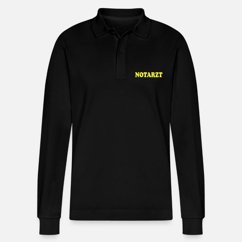 Notarzt - Stanley/Stella Unisex Bio-Langarm-Poloshirt Prepster - Schwarz