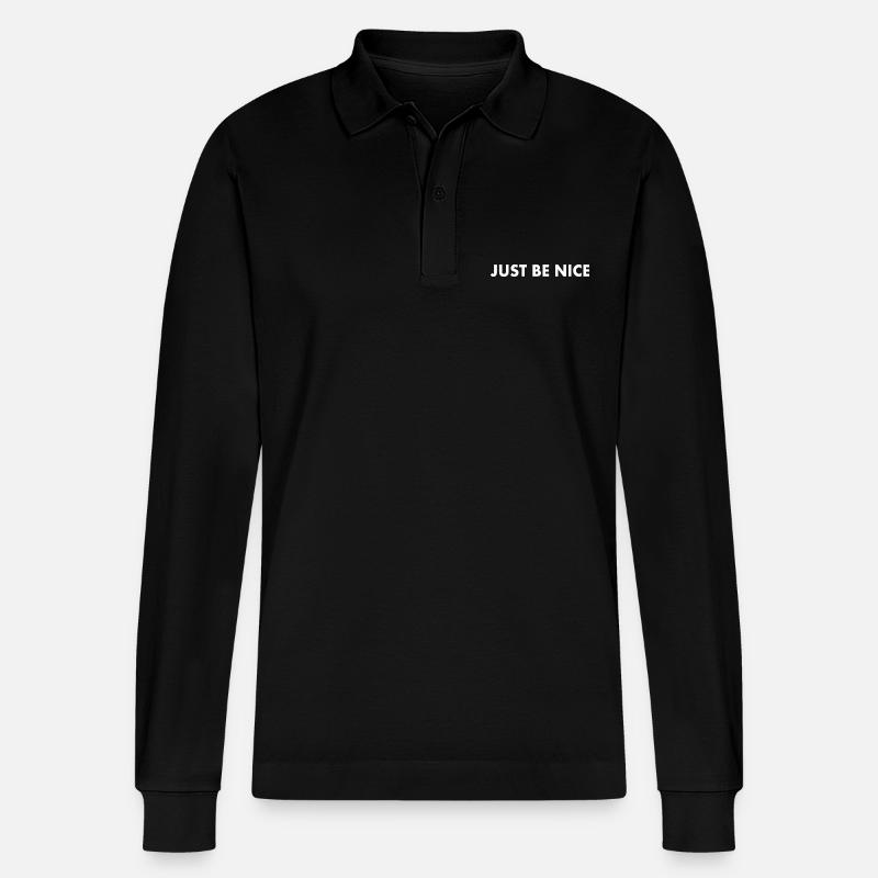 Soyez simplement gentil - Polo à manches longues bio PREPSTER Stanley/Stella Unisexe - noir
