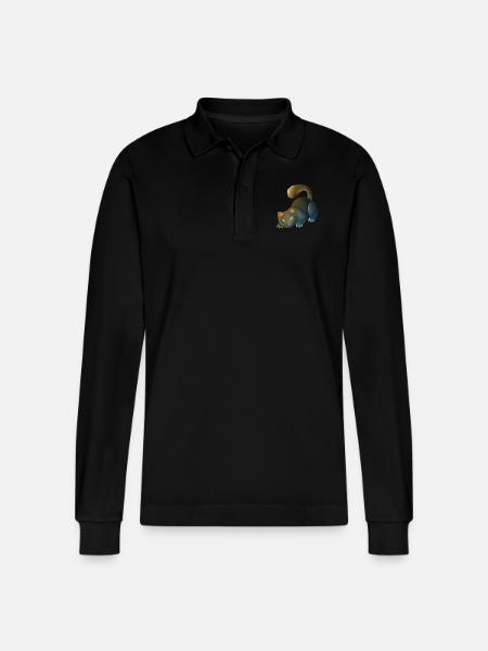 Cat 5 - Stanley/Stella Organic Unisex Long-Sleeved Polo Shirt Prepster - black