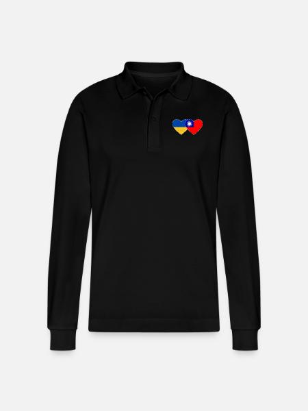 Drapeau de l’Ukraine Taïwan - Polo à manches longues bio PREPSTER Stanley/Stella Unisexe - noir