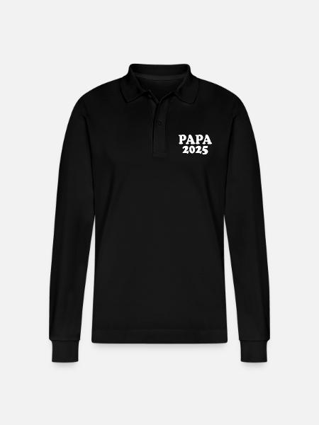 Papa 2025 - Stanley/Stella Organic Unisex Long-Sleeved Polo Shirt Prepster - black