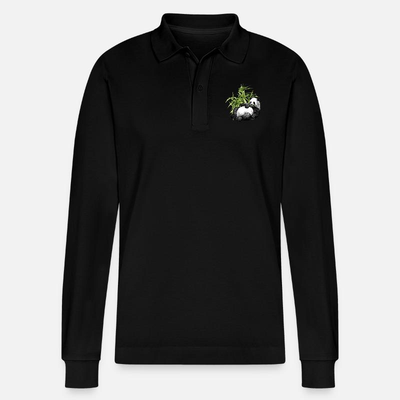 Panda_TS - Stanley/Stella Unisex Bio-Langarm-Poloshirt Prepster - Schwarz