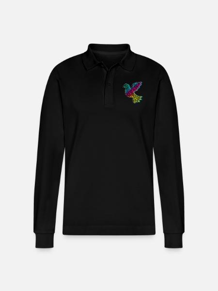 Peace Dove course DDP - Stanley/Stella Organic Unisex Long-Sleeved Polo Shirt Prepster - black