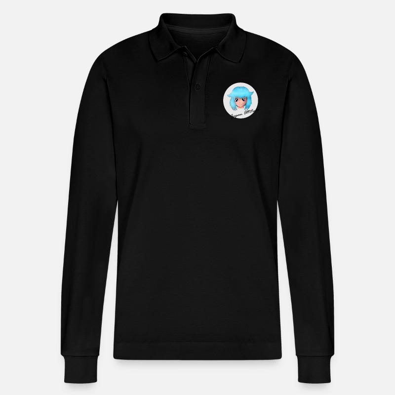 Mangamädchen - Stanley/Stella Unisex Bio-Langarm-Poloshirt Prepster - Schwarz