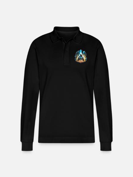 Quad & Off-Road - Stanley/Stella Organic Unisex Long-Sleeved Polo Shirt Prepster - black
