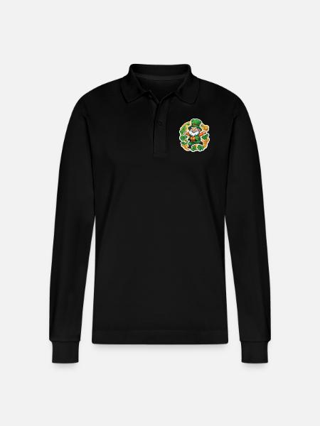 Heiliger Patrick 1 - Stanley/Stella Unisex Bio-Langarm-Poloshirt Prepster - Schwarz