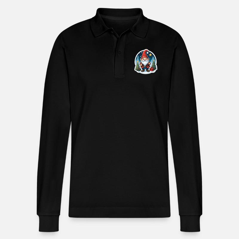Weihnachtswichtel - Stanley/Stella Unisex Bio-Langarm-Poloshirt Prepster - Schwarz