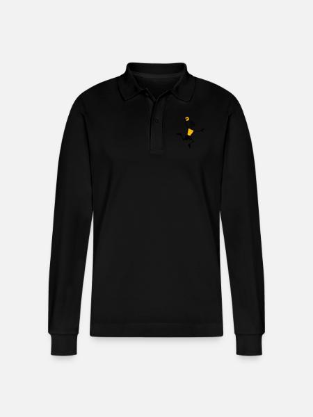 Handball Kid Flo - Stanley/Stella Organic Unisex Long-Sleeved Polo Shirt Prepster - black
