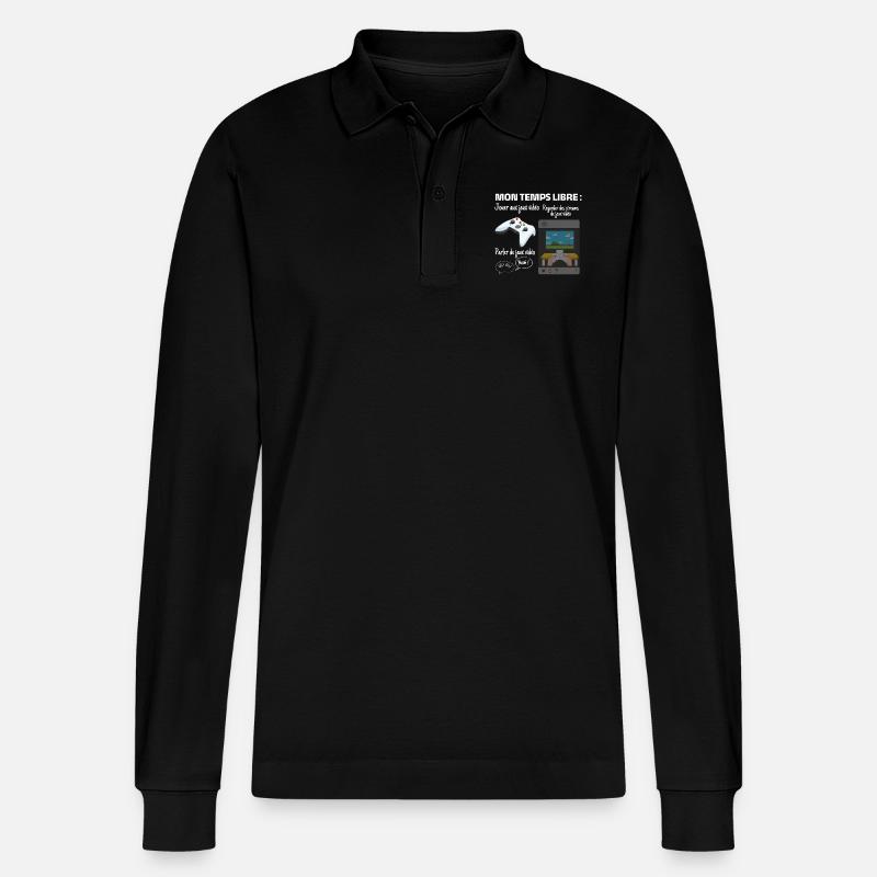 Mon temps libre : 100% gaming - Polo à manches longues bio PREPSTER Stanley/Stella Unisexe - noir