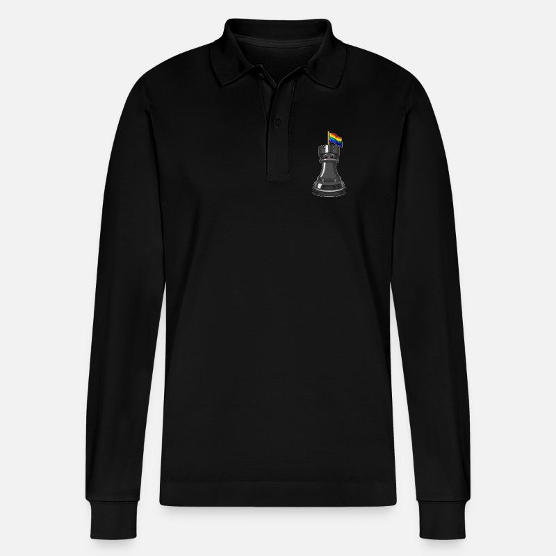 Schachfigur Turm Schach - Stanley/Stella Unisex Bio-Langarm-Poloshirt Prepster - Schwarz