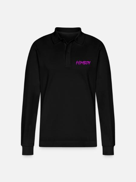 Femboy - Stanley/Stella Unisex Bio-Langarm-Poloshirt Prepster - Schwarz