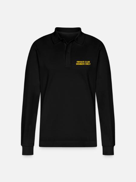 private club members only - Stanley/Stella Organic Unisex Long-Sleeved Polo Shirt Prepster - black