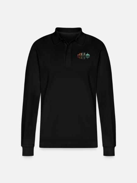 Motorcyclist Development - Stanley/Stella Organic Unisex Long-Sleeved Polo Shirt Prepster - black