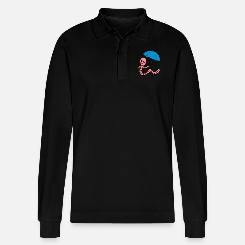 Regenwurm - Stanley/Stella Unisex Bio-Langarm-Poloshirt Prepster - Schwarz
