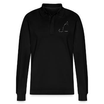 Sternzeichen Skorpion - Stanley/Stella Unisex Bio-Langarm-Poloshirt Prepster - Schwarz - Vorne - Anna (173cm) & Nico (186cm)