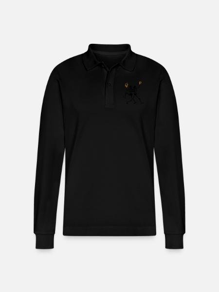 Celebrating skeletons - Stanley/Stella Organic Unisex Long-Sleeved Polo Shirt Prepster - black