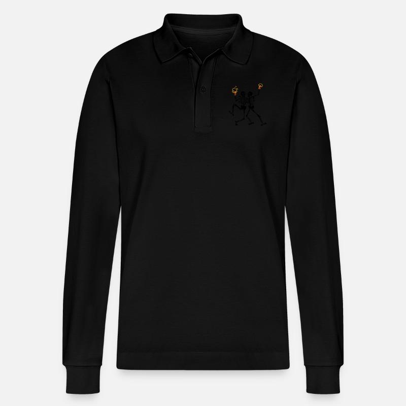 Squelettes faisant la java - Polo à manches longues bio PREPSTER Stanley/Stella Unisexe - noir