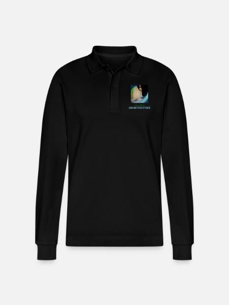 Nature Meets Architecture - Stanley/Stella Organic Unisex Long-Sleeved Polo Shirt Prepster - black