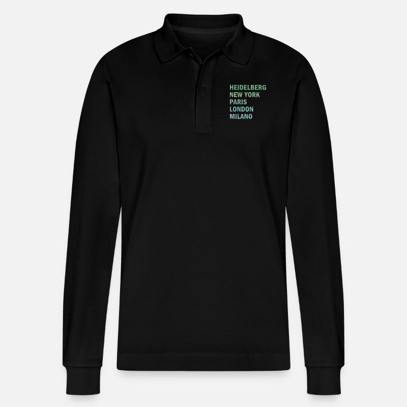 Metropole Heidelberg - Stanley/Stella Unisex Bio-Langarm-Poloshirt Prepster - Schwarz