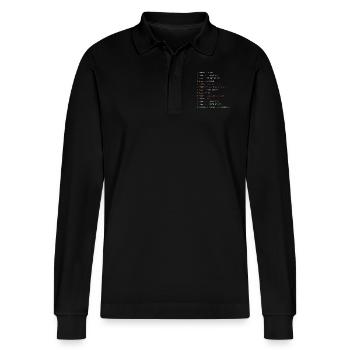 Developer's live - Stanley/Stella Organic Unisex Long-Sleeved Polo Shirt Prepster - black - Front - Anna (173cm) & Nico (186cm)