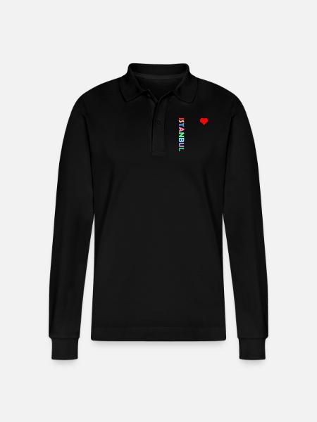 Istanbul - Stanley/Stella Organic Unisex Long-Sleeved Polo Shirt Prepster - black