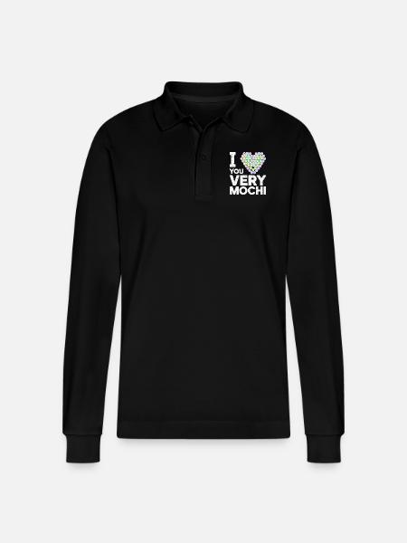 Expressing love through mochi - Stanley/Stella Organic Unisex Long-Sleeved Polo Shirt Prepster - black