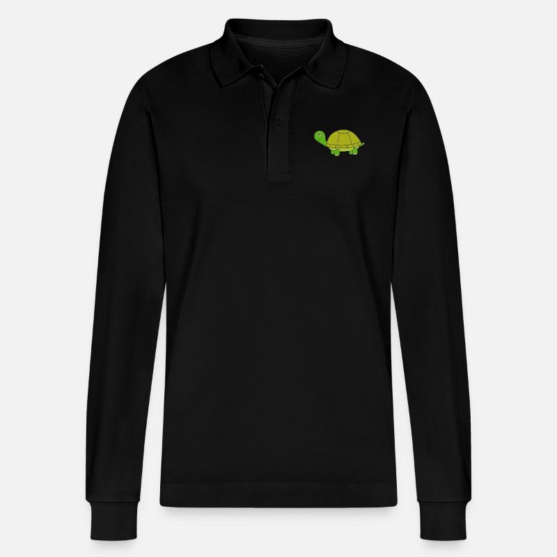 Schildkröte - Stanley/Stella Unisex Bio-Langarm-Poloshirt Prepster - Schwarz